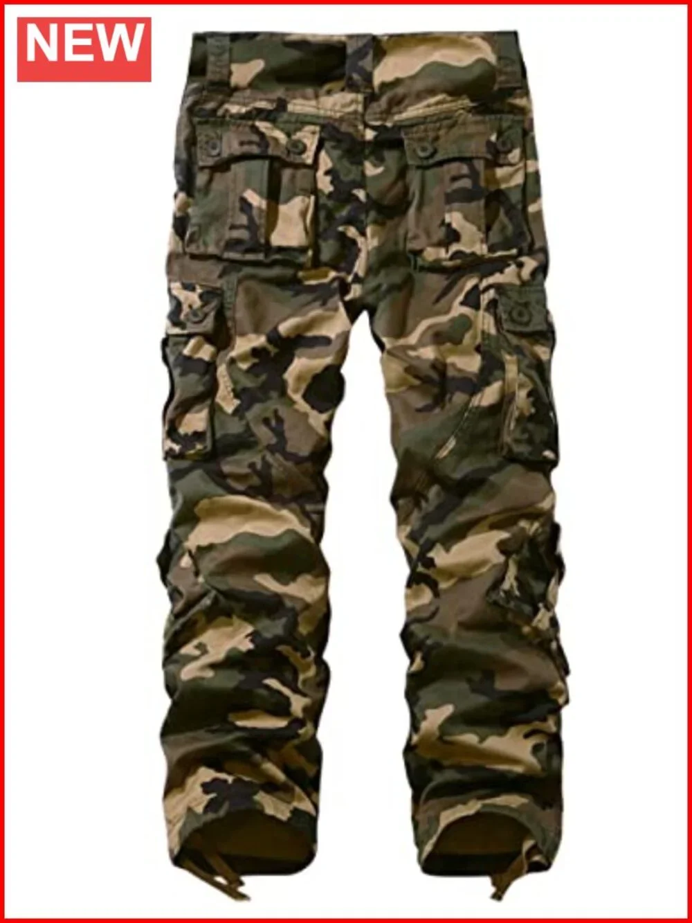 Men's Relaxed Fit Straight Leg Cargo Pants with 8 Pockets